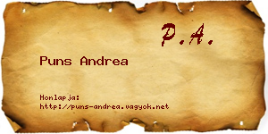 Puns Andrea névjegykártya